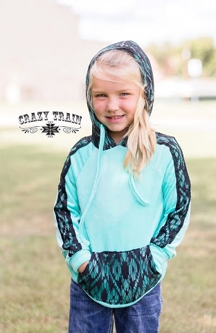 Kids turquoise n' lace hoodie