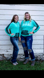 Load image into Gallery viewer, Turquoise n&#39; Lace velvet hoodie
