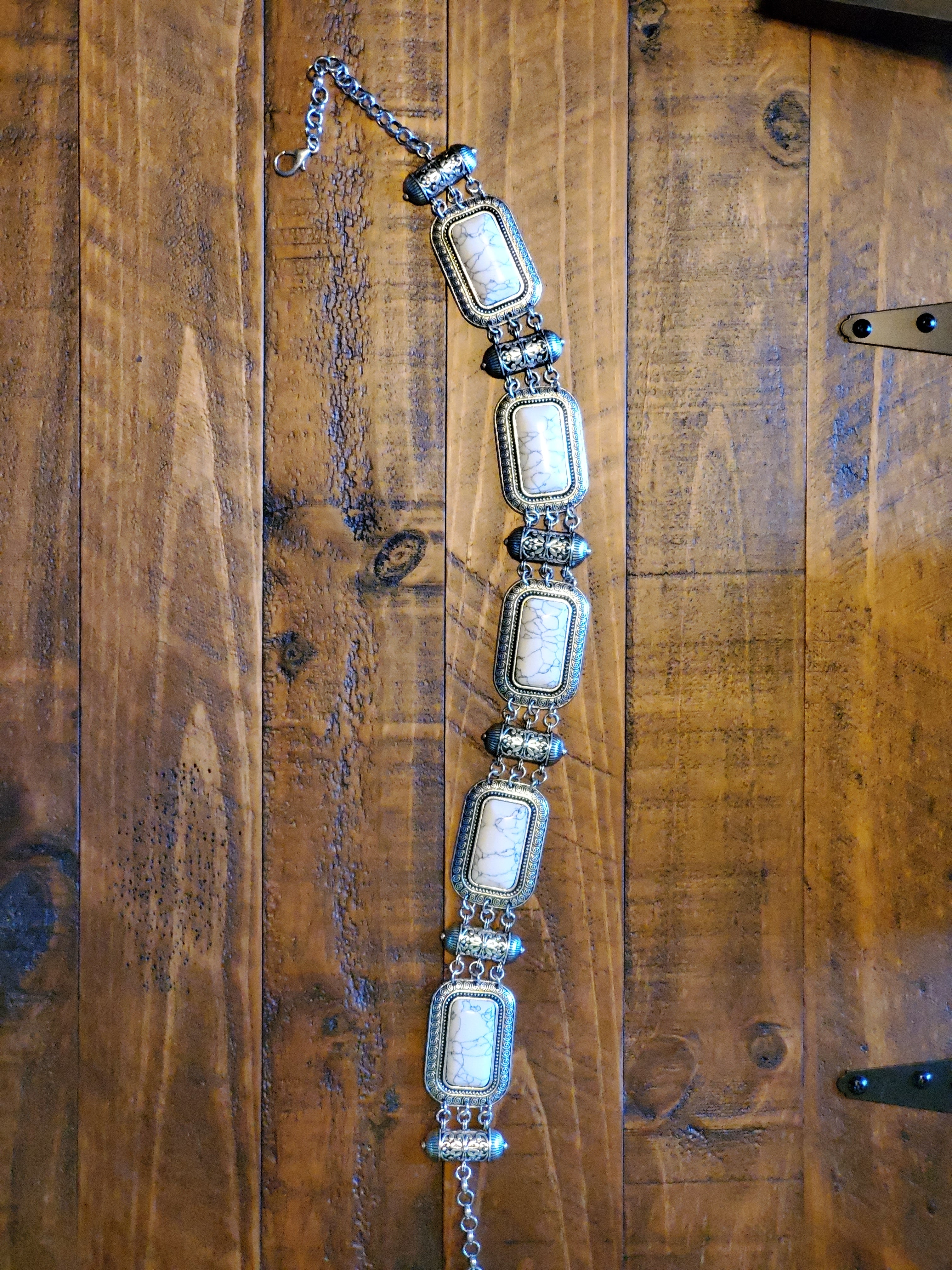 Vintage Chain Stone Belt - Ivory