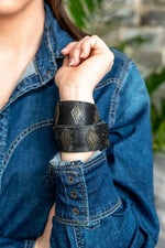 Load image into Gallery viewer, Black Leather Wrap Bracelet
