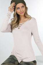Load image into Gallery viewer, Long Sleeve Crisscross Top
