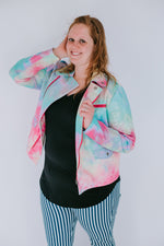 Load image into Gallery viewer, Tie Dye Liquid Leather Moto Jacket
