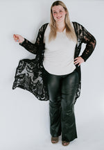 Load image into Gallery viewer, Black Long Sleeve Lace Duster
