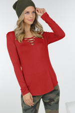 Load image into Gallery viewer, Long Sleeve Crisscross Top
