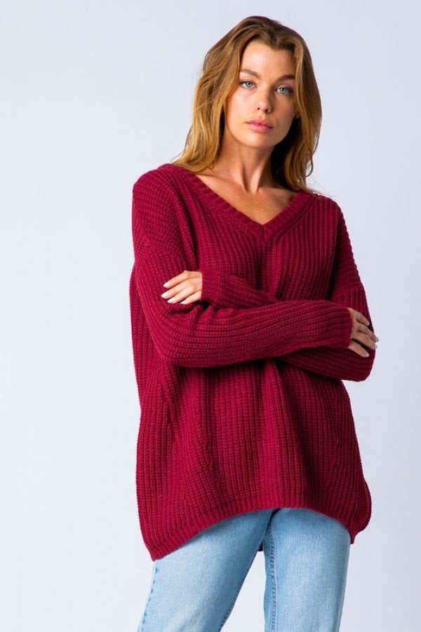 Cozy Knit Red Sweater